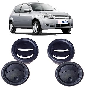 Kit com 4 Difusor Saida de Ar Preto Ford Ka 2008 a 2012