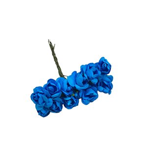 Mini Rosa de Papel 144 Unidades Azul
