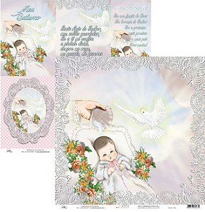 Folha Scrapbook Batismo 6021 OK Scrapbook