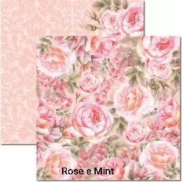 Folha Scrapbook Rose e Mint 5 SC471 Arte Fácil