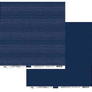 Folha Scrapbook Mini Poá Azul Marinho 6489 OK Scrapbook
