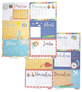 Folha Scrapbook Calendário Viagem 9514 OK Scrapbook