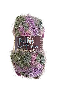 Novelo de Lã - Fio Bombom Fluffy Ballet de France Mescla Lilás e Verde 1335