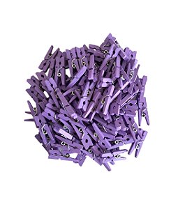 Mini Prendedor Madeira roxo 2,5cm com 100un