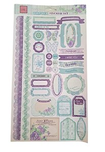 Adesivo Sticker Set Flora Purple OK Scrapbook ST1313