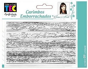 Carimbo Emborrachado Madeira - 10cm x 15cm - Toke e Crie 20682