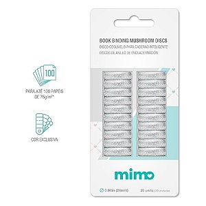 Disco Cogumelo para Caderno Inteligente Glitter Iridescente Mimo - 24 mm - 20 Unids