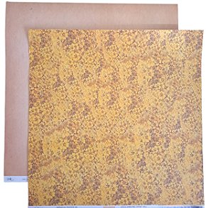 Folha Scrapbook Buque de Flores Amarelo e Liso Vintage 7706 OK Scrapbook