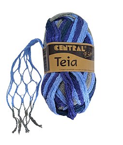 Novelo Fio Teia Mescla Tons Azul Central Fios 100170
