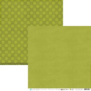 Folha Scrapbook Carina Sartor - Coleção Hohoho Base 17 Verde