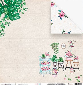 Folha Scrapbook Juju Coleção Quarentena Criativa Minhas Plantinhas