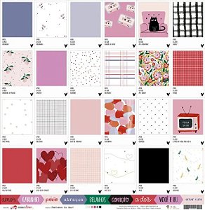 Folha Scrapbook Juju Coleção Espalhando Amor Pantones do Amor