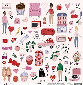Folha Scrapbook Juju Coleção Espalhando Amor Você me Faz tão Bem