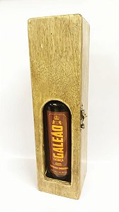 Caixa de Madeira com Visor + Cachaça Galeão Carvalho e Umburana