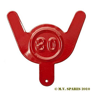 DECALQUE EM METAL (ETIQUETA) OCTANAGEM "80" - OCTANE RATING TAG - TAG-1