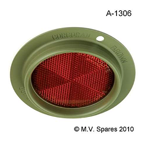 REFLETOR VERMELHO REDONDO MODELO CORCORAN BROWN - A-1306C-B - REFLECTOR - C-B