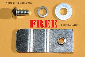 KIT DE LINGUETA DE TRAVA DE FECHAMENTO DA TAMPA DO PORTA LUVAS COM PARAFUSO - LATCH - GLOVE BOX STRIKER PLATE KIT