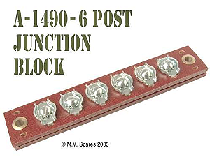 PONTE DE JUNCAO DA FIACAO ELETRICA EM BAQUELITE (6 VIAS) - JUNCTION BLOCK - 6 POST