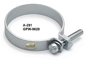 ABRACADEIRA DE FIXACAO DA CURVA DE ENTRADA DE AR AO CORPO DO CARBURADOR MB E GPW - CLAMP - AIR HORN TO CARBURETTOR