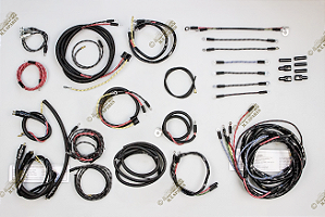 CHICOTE ELETRICO EM TECIDO COMPLETO JEEP WILLYS MB STD MODEL PUSH-PULL SWITCH E DUPLA LUZ DE FREIO -  A-2000B-D