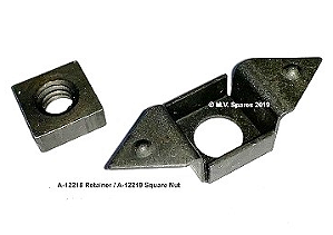 CAIXA PARA PORCA QUADRADA E PORCA QUADRADA PONTA TRIANGULAR - CAPTIVE NUT RETAINER & SQUARE NUT A-12218 / A-12219