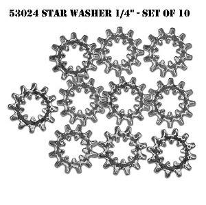 KIT COM 10 ARRUELAS ESTRELA INT/EXT DE 1/4 - 53024 / FM-351279 WASHER - LOCK - 1/4
