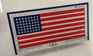 ADESIVO DO PARABRISA "BANDEIRA AMERICANA" COM INSTRUÇÕES NO VERSO