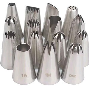 Bicos De Confeitar 15 Bicos grande de inox p chantily creme