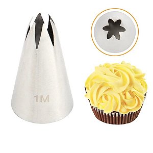 Bico 1M  Para Confeitar Pitanga aberta grande  inox kit 3un