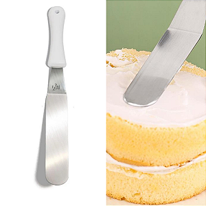 Espátula para alisar bolo  curva 38 cm inox pronta entrega
