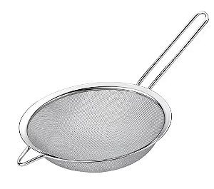 Peneira De Inox Grande 20cm Coar Polvilhar Escorrer Cozinha