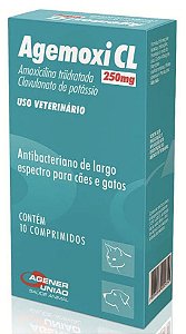 Antibiótico Agemoxi CL Cães e Gatos Agener- 250mg