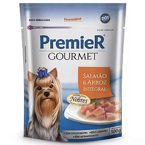 Ração Úmida Premier Gourmet Para Cães sabor Salmão e Arroz integral 100g