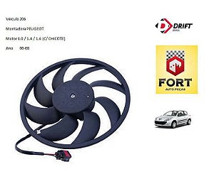 Eletroventilador Peugeot 206 C/conector C/ar  DK60212