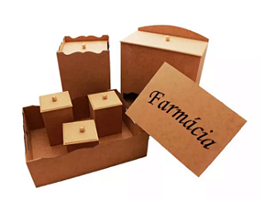Kit Bebê Higiene Mdf Crú Passa Fita 7 Pçs