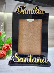 Porta Retrato laminado Preto mdf 3mm