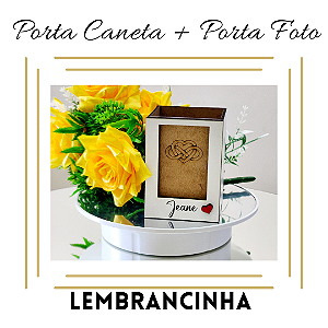 MIni Porta Caneta + Porta retrato MDF 3mm com Nome personalizada.