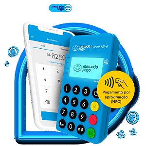 Maquininha Mercado pago Point Mini com NFC + Placa QR e Pix (FRETE GRÁTIS)