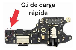 Placa Conector De Carga Dock Microfone e Entrada P2 Xiaomi Redmi Note 9
