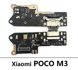 Placa Conector De Carga Dock Microfone e Entrada P2 Xiaomi Poco M3 Com C.i carga turbo