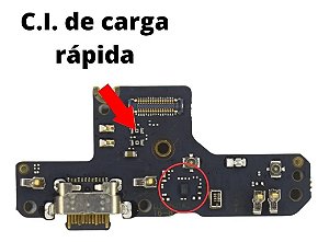 Placa Conector De Carga Dock Microfone Motorola Moto G9 Plus Com C.i Carga Turbo