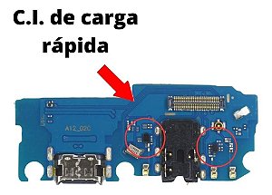 Placa Conector De Carga Dock Microfone e Entrada P2 Samsung A12 A125 C.i Carga Turbo