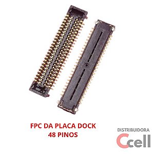 Conector FPC Da Placa Dock de Carga Samsung A02 A022/ A12 A125 A127 M12 48 Pinos
