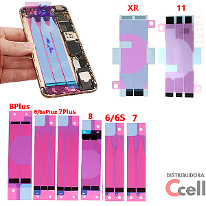 Adesivo de Fixação Bateria Iphone 6/6s/ 6Plus /6s Plus/ 7 /7 Plus/ 8/ 8 Plus/ XR