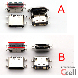 Conector de Carga Tipo C  12 pinos Compatível com Multilaser M7_3g  Lenovo Ulefone Diversos Modelos