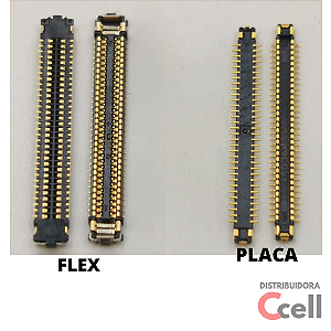 Conector FPC Placa/Flex  Lcd Samsung A30 A305/ A50 A505/ S8 64 Pinos