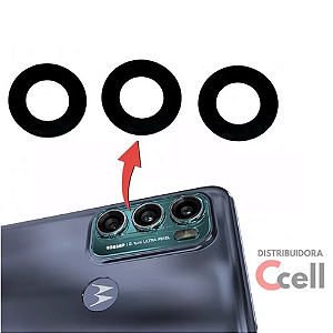 Lente Câmera Vidro Vidrinho Compatível Moto G31 / G41 / G51 5g / G60 / G60s / G62 (Kit 3 Lentes + Cola)