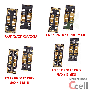 Conector FPC da Bateria Placa compatível com Iphone 8 Até Iphone 13 Pro Max