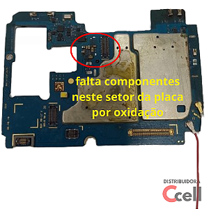 Placa Principal Mãe C/ cabo Coaxial de sinal rede e wifi Samsung A13 A135M 128GB Placa funciona porém falta componentes na placa (veja as fotos)