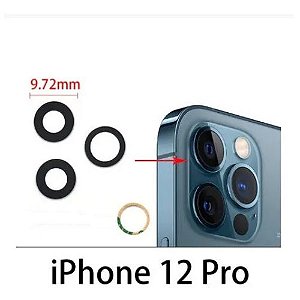 Lente Vidro Camera Traseira iPhone 12 Pro Kit c/ 3 Lentes